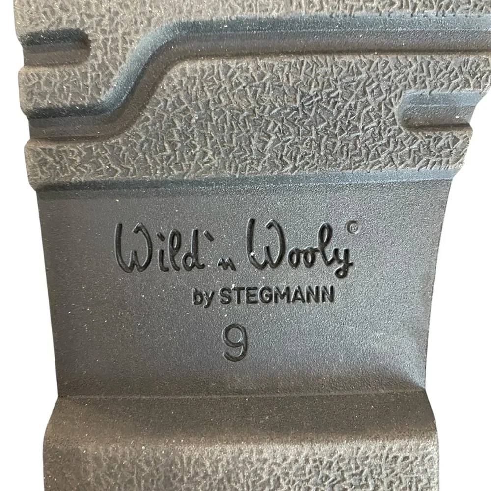 Stegmann Grey Wool Clogs 9 Felt Wild N Wooly Oxford Flat Shoes - Picture 9 of 10